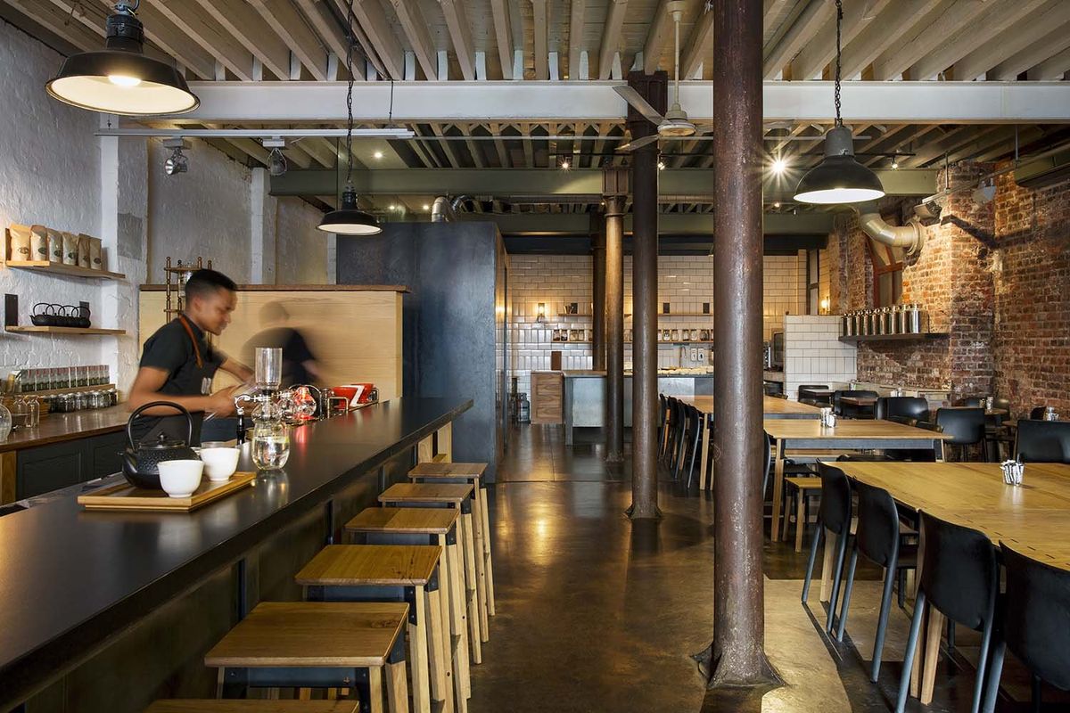 The coffee bar at Origin Coffee Roasting