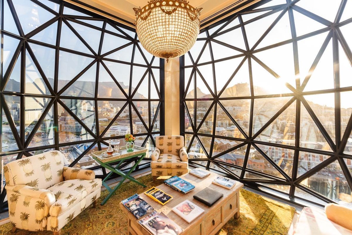 The lounge at The Silo Hotel