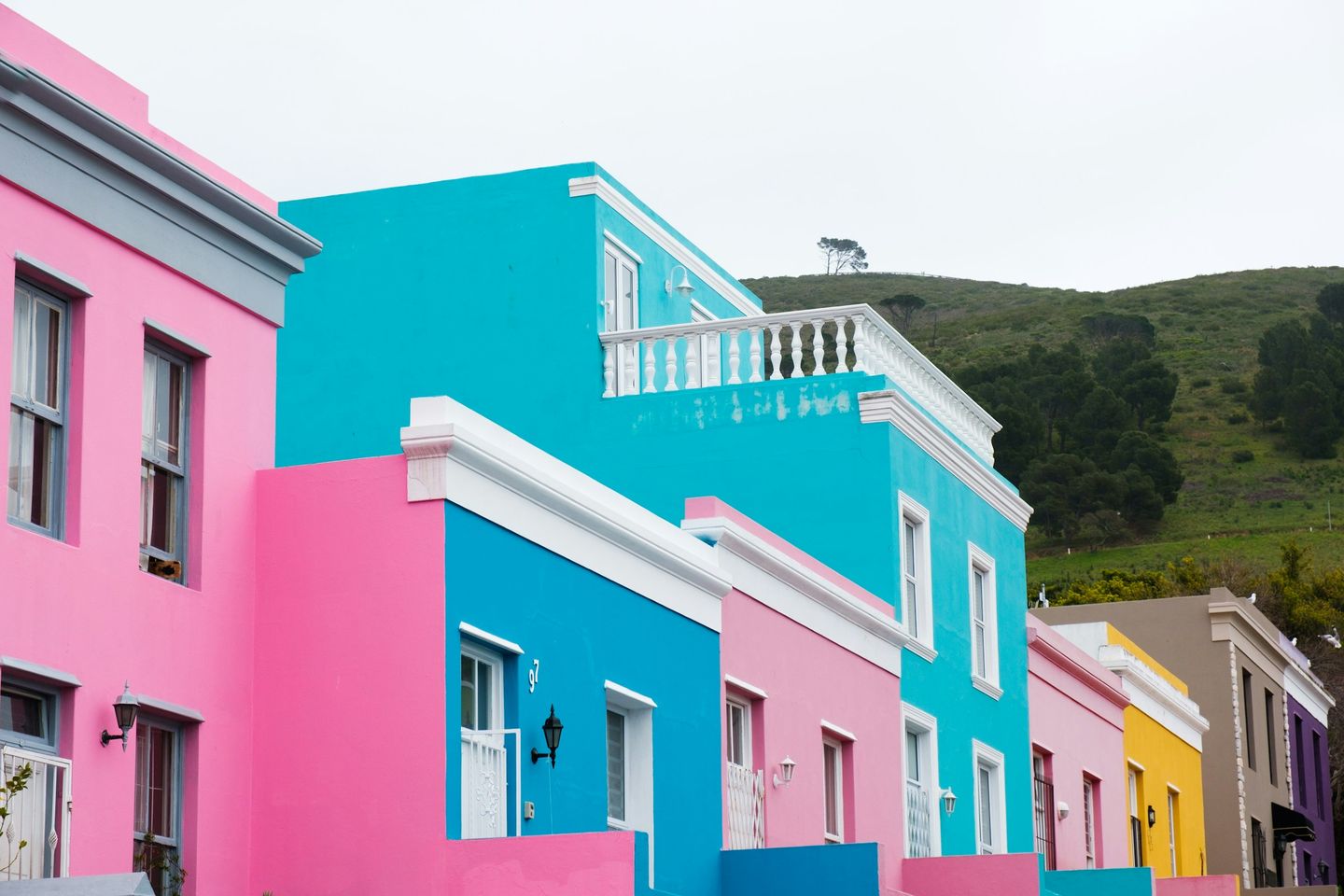 Pink and turquoise houses on Wale Street in Bo-Kaap